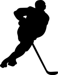 Fototapeta premium hockey player riding with stick silhouette vector