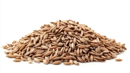 Fototapeta premium Pile of Cumin Seeds Isolated on White Background for Culinary Use