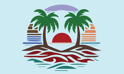 PALM TREE ALPHABET VECTOR DESIGN