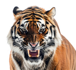 Naklejka premium PNG Tiger angry face wildlife portrait animal.