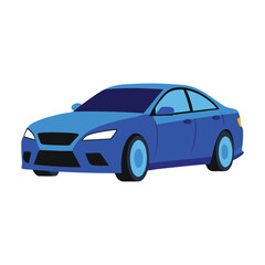 Obraz premium blue car isolated on white
