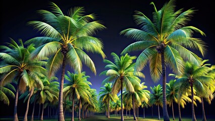 Fototapeta premium Animated Palm Trees Low Light Photorealistic Alpha
