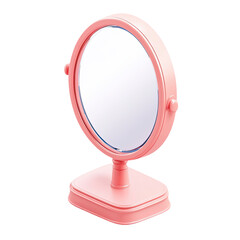 Elegant Pink Round Tabletop Mirror for Vanity