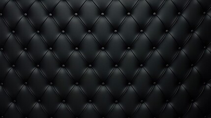 Fototapeta premium Dark Black Leather Upholstery Background With Diamond Pattern