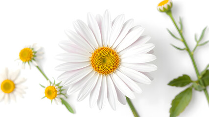 Fototapeta premium Daisy flower isolated on white background as package design element