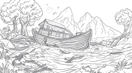 Coloring book for children, Noah's Flood