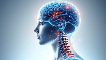Detailed Anatomical Illustration of the Human Central Nervous System