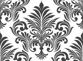 Damask pattern seamless vector wallpaper. Seamless ornament in the baroque style. Damask flower paisley elements.