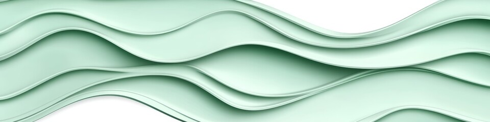 Seamless, Minimalist Pastel Aqua Wave Texture Pattern, Abstract Background With 3D Low-Profile Style