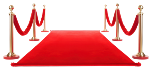 PNG A red carpet white background celebration decoration.