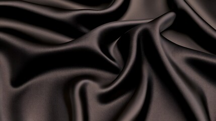 Obraz premium Close up of dark brown satin fabric with elegant folds.