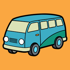 vector cartoon van