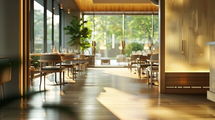 Obraz premium a cosy, modern and stylishly furnished luxury restaurant