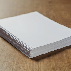 A stack of white papers, isolated on a transparent background as clipart with no signs of life. The papers are neatly stacked, with clean, sharp edges, and the top sheet is slightly lifted to show.