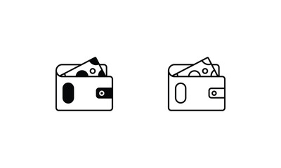 Wallet icons set stock illustration