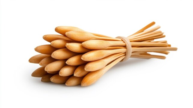 Bundle of Wooden Skewers Tied with Rubber Band. Generative AI