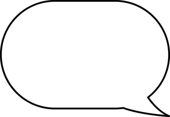 blank white speech bubble in flat design, chatting box, message box icon. Balloon doodle style of thinking sign symbol. Speech bubble isolated on background.
