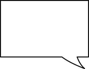 blank white speech bubble in flat design, chatting box, message box icon. Balloon doodle style of thinking sign symbol. Speech bubble isolated on background.