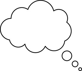 blank white speech bubble in flat design, chatting box, message box icon. Balloon doodle style of thinking sign symbol. Speech bubble isolated on background.