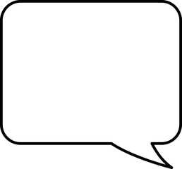 blank white speech bubble in flat design, chatting box, message box icon. Balloon doodle style of thinking sign symbol. Speech bubble isolated on background.