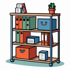 furniture, interior, room, home, office, book, shelf, house, design, bookshelf, desk, wood, table, illustration, vector, 3d, library, bookcase, decoration, building, cabinet, business, nobody, decor, 