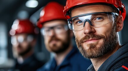 Hardworking team of engineers in safety gear performing routine inspection and monitoring of water utility infrastructure ensuring efficient and reliable