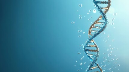 Visual representation of dna structure with double helix and nucleotide bases in a scientific context