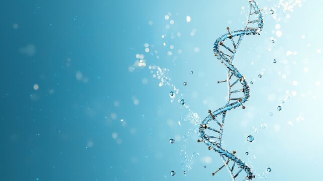 3d dna model with a dna strip illustrating genetic structure and molecular biology concepts