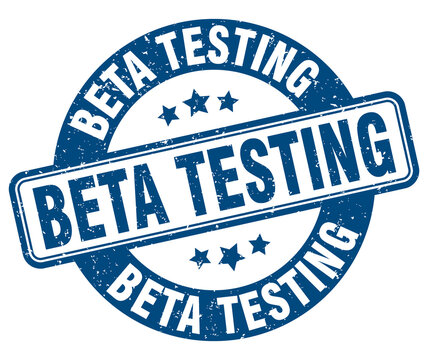 beta testing stamp. beta testing label. round grunge sign