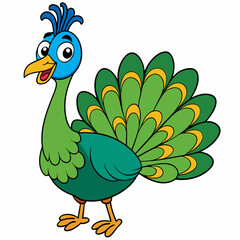 peacock with feathers