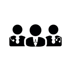 Medical doctor physician group icon.