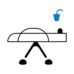 Stretcher bed equipment vector icon.