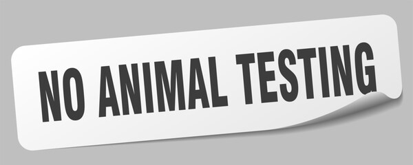 no animal testing sticker. no animal testing label