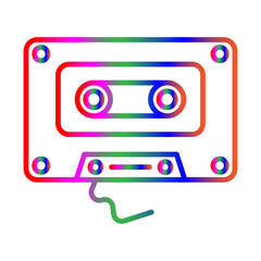 Cassette line gradient icon