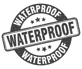 waterproof stamp. waterproof label. round grunge sign