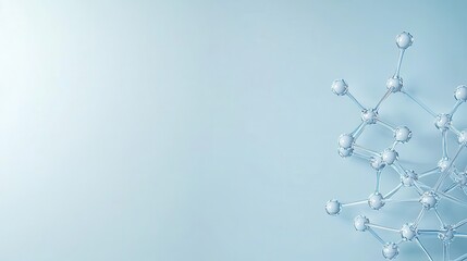 Molecule composed of smaller molecules displayed on a blue gradient background for scientific illustration