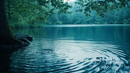 Fototapeta premium Gentle Sapphire Waters Rippling Under Mesmerizing Canopy