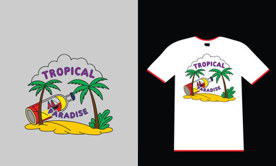 TROPICAL PARADISE T SHIRT DESIGN