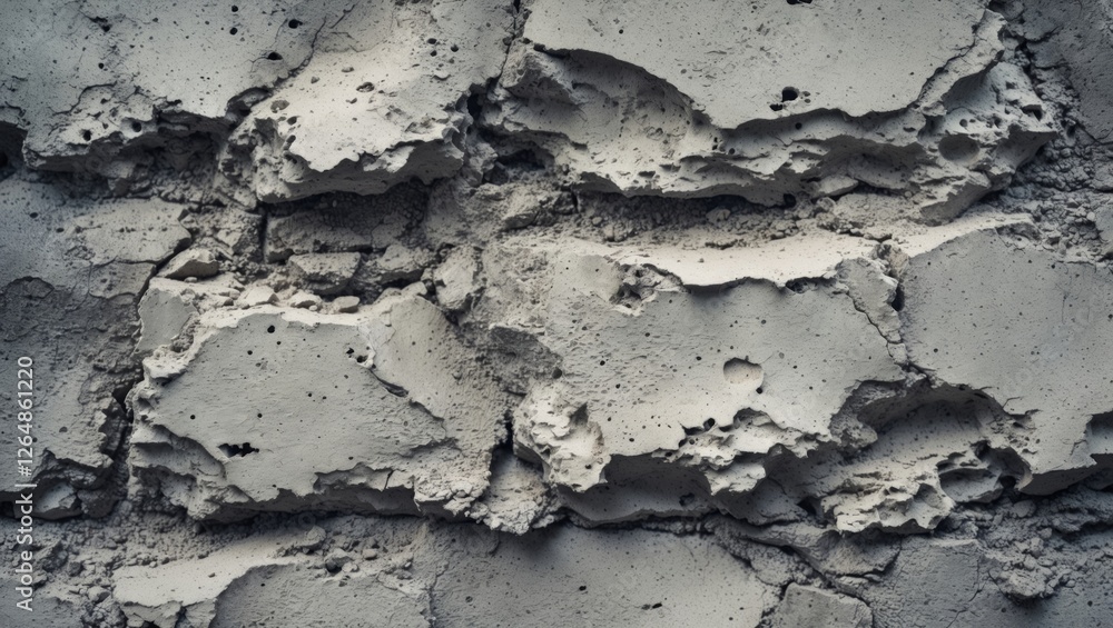 Poster textured gray concrete wall with rough surface and cracks suitable for background use copy space