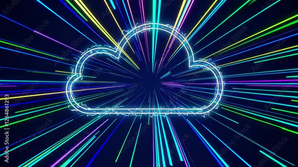 Poster vibrant laser lights create a mesmerizing tunnel effect in a dark environment