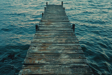 Obraz premium A relaxing sea and wooden pier on the sea made generative AI