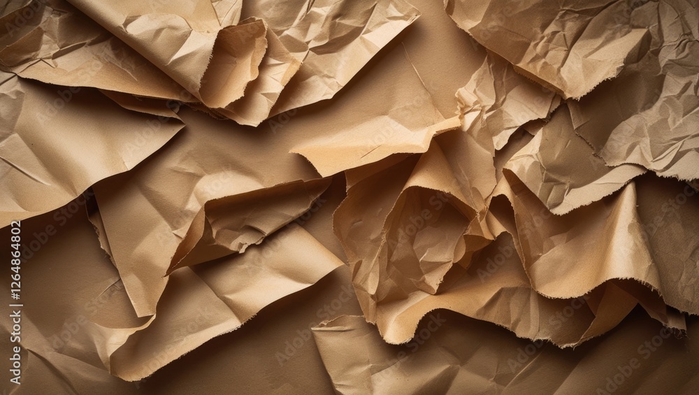 Poster crumpled brown paper texture background with shadows and folds suitable for design projects copy spa