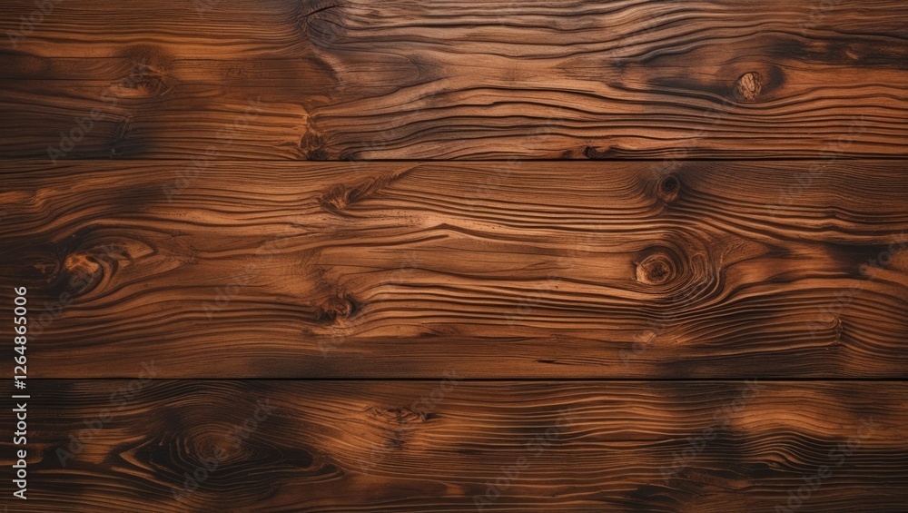 Poster dark stained wooden planks surface with natural grain patterns and textures ideal for background or 