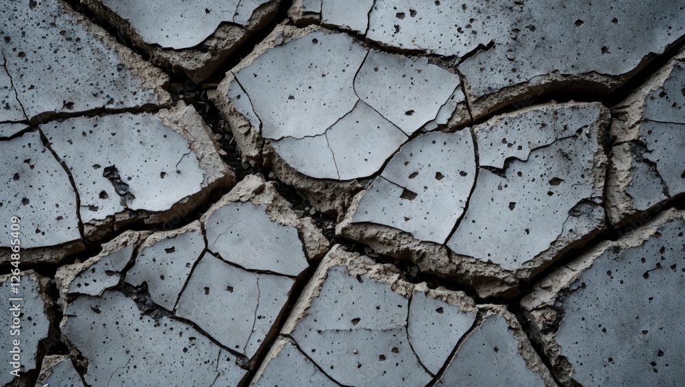 Poster cracked dry earth surface with visible fissures and texture patterns suitable for background use or 