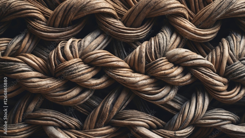 Aufkleber natural woven texture background of interlaced brown fibers with detailed patterns and depth suitabl