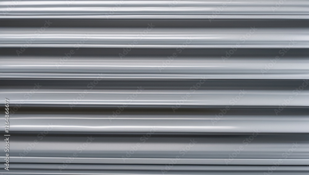 Poster gray metallic corrugated surface with smooth lines and reflections suitable for backgrounds and text