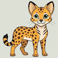 vector illustration of a cartoon cat