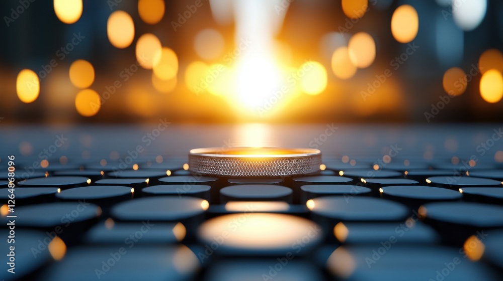 Aufkleber glowing abstract solar panel surface texture with radiant geometric pattern ultra close up view of a