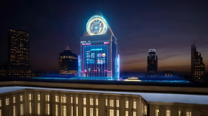 Futuristic Cityscape at Night - Powered by Adobe