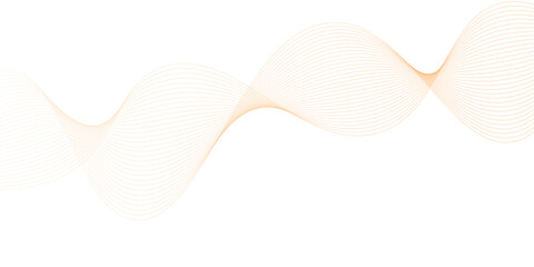 abstract vector orange wave lines on white background.	